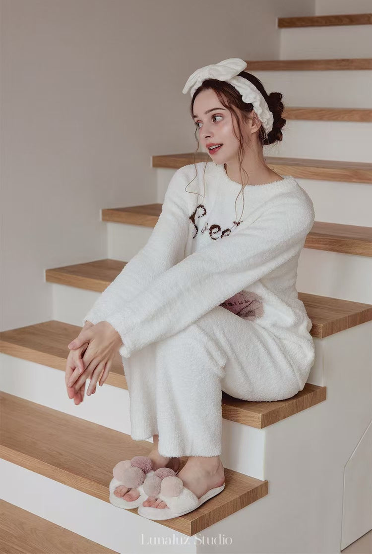 Riley Fluffy Bear Pajamas Set