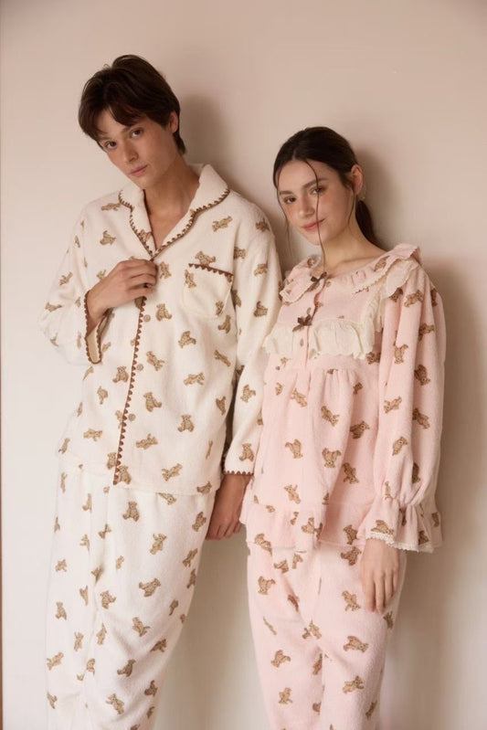 Deluxe Teddy Couple Pajamas Set