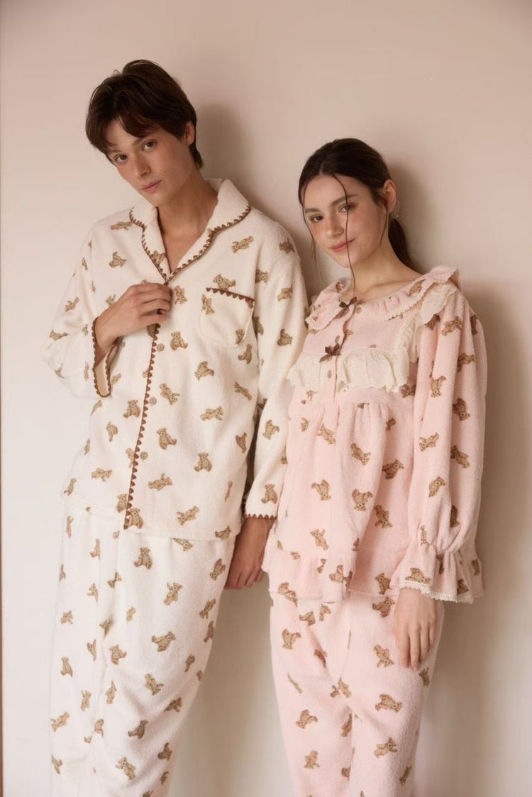 Deluxe Teddy Couple Pajamas Set