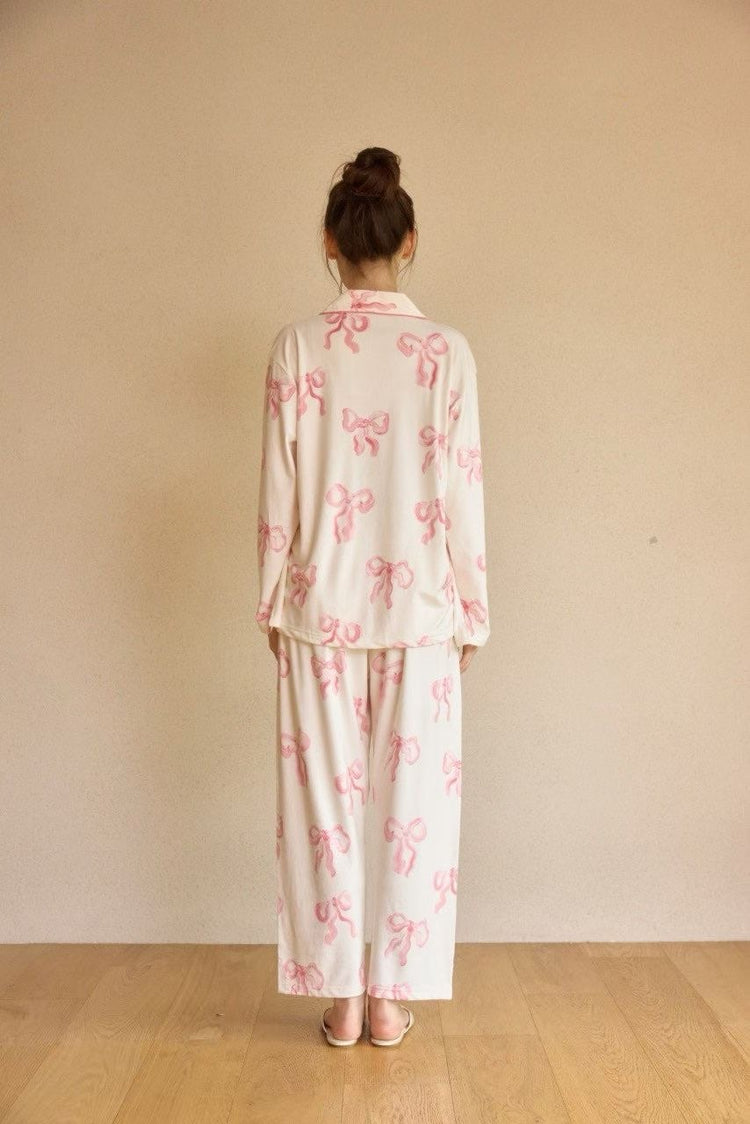 Sophia Milky Ribbon Pajamas Set
