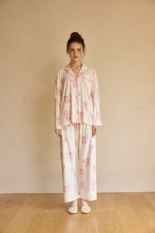 Sophia Milky Ribbon Pajamas Set