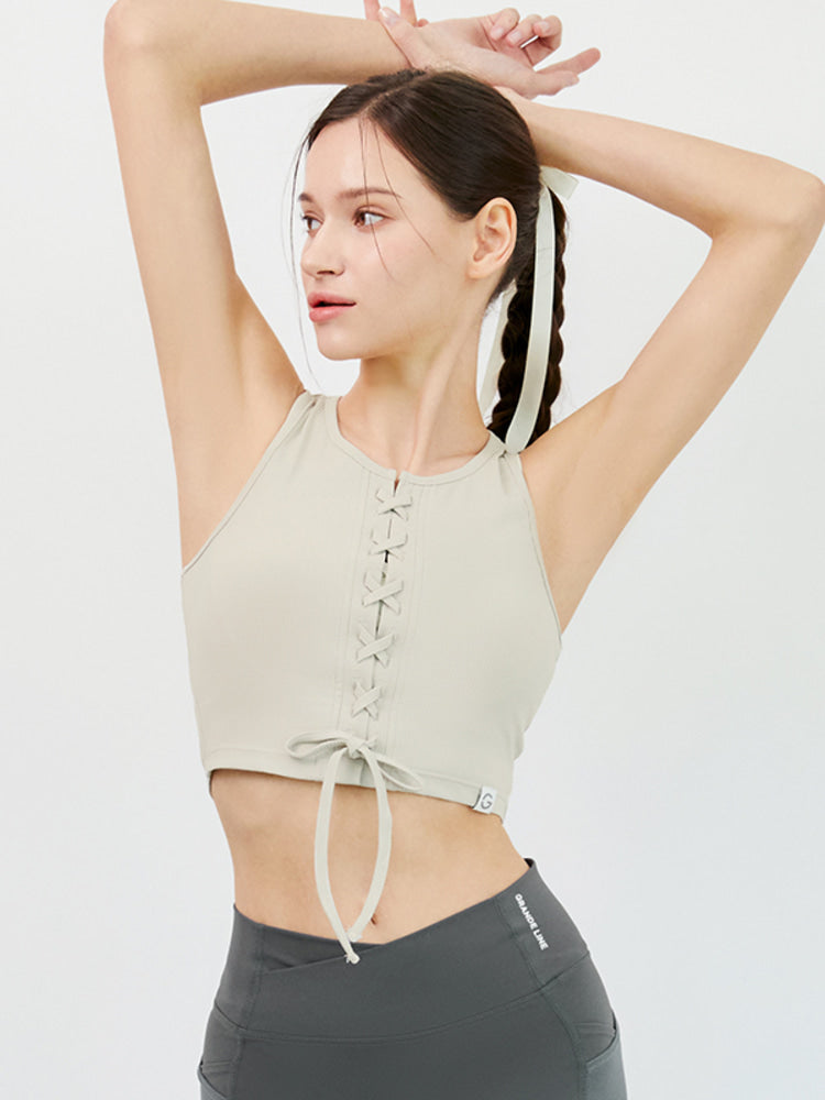 El-flex Rib Corset Crop Sleeveless