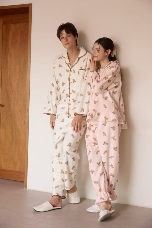 Deluxe Teddy Couple Pajamas Set