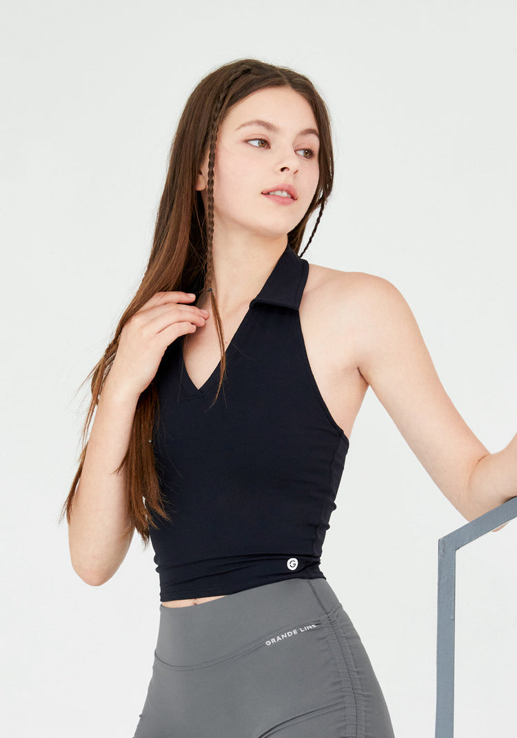 El-flex F Collar Halter Top