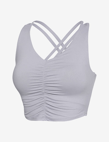 El-soft Back Twist Shirring Tanktop