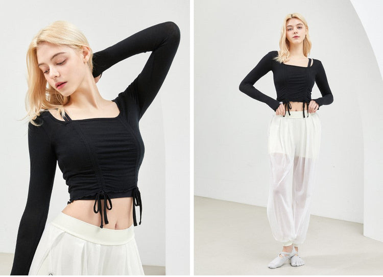 String Shirring Long Sleeves