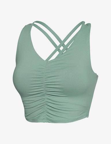 El-soft Back Twist Shirring Tanktop