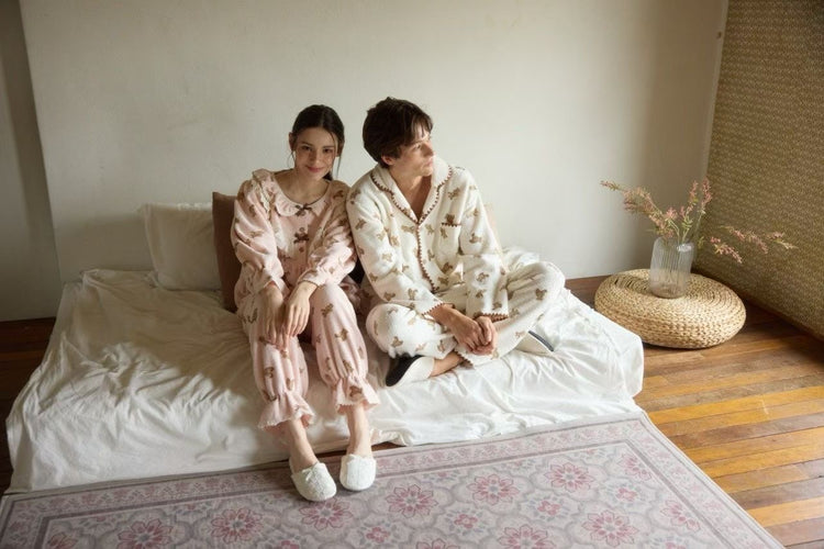 Deluxe Teddy Couple Pajamas Set