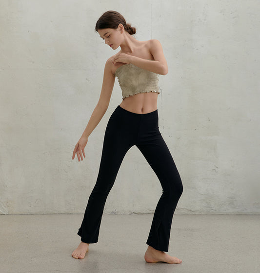 Conch Wear Ribbed Button Bootcut Banding Pants