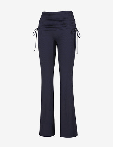 El-flex Rib Shirring Over Layered Fleece Bootcut Pants