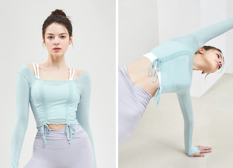 String Shirring Long Sleeves