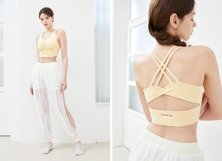 El-soft Back Twist Shirring Tanktop