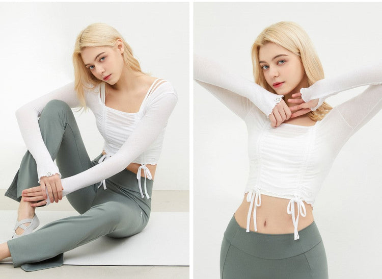 String Shirring Long Sleeves