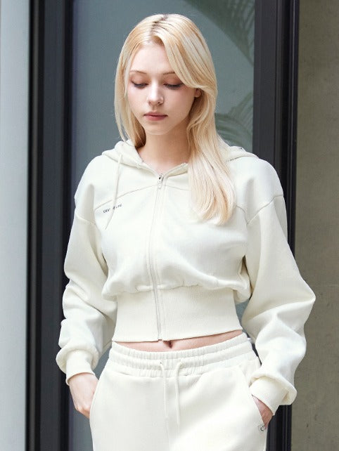 Lip Point Crop Hood Zip-up