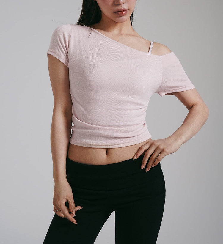 Unbalance Off-Shoulder Short Sleeve