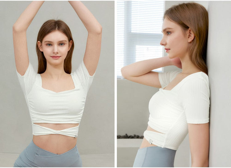 El-flex RIB Twist Shirring Crop Top