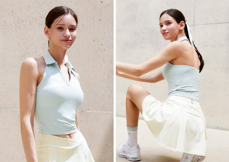 El-flex F Collar Halter Top