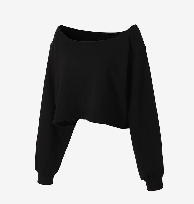 Vintage Off-shoulder Crop Sweatshirt