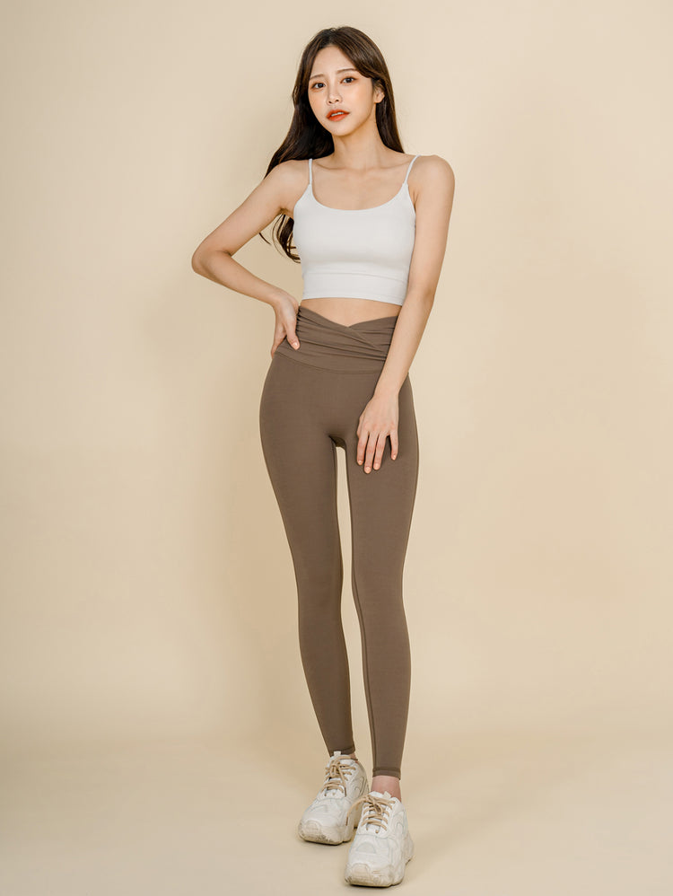 Grande Line Best Seller PT467 Cross shirring up leggings (Super high waist)