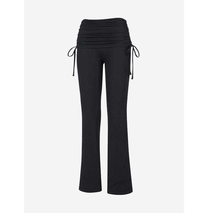 Grande Line El-flex Rib Shirring Over Layered Bootcut Pants