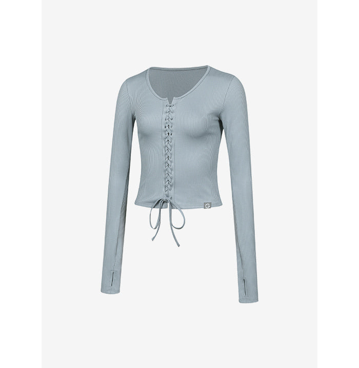 Grande Line El-touch Rib Corset Crop Long Sleeves