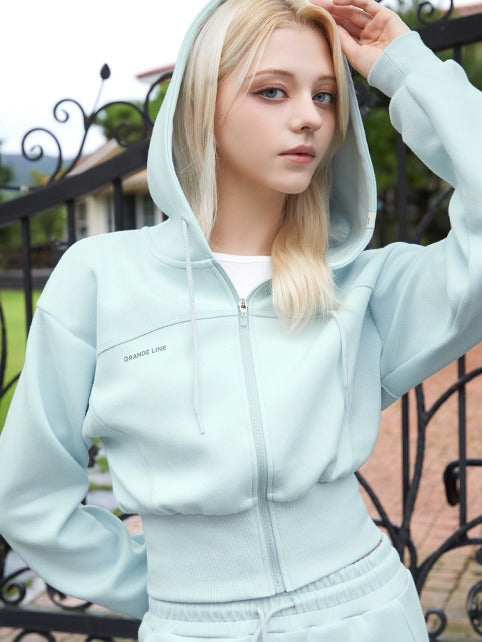 Lip Point Crop Hood Zip-up
