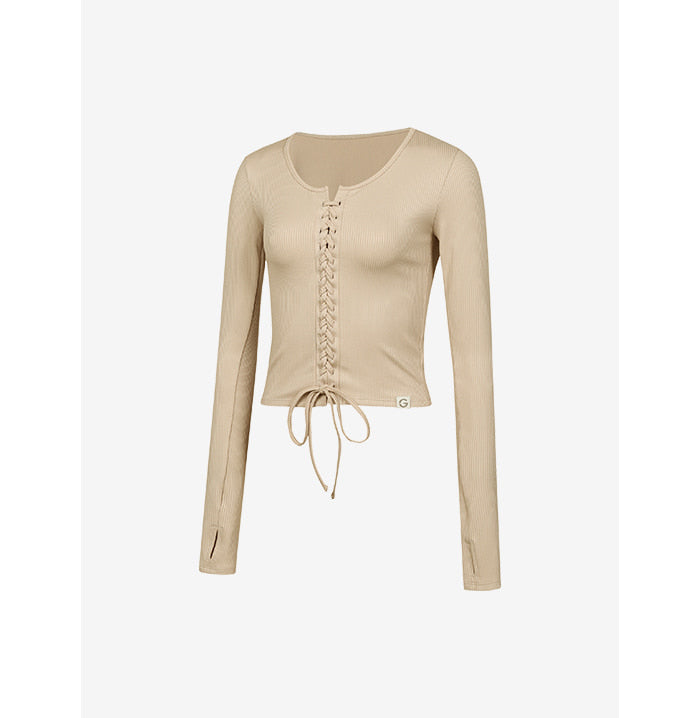 Grande Line El-touch Rib Corset Crop Long Sleeves