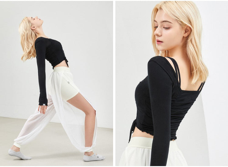 String Shirring Long Sleeves