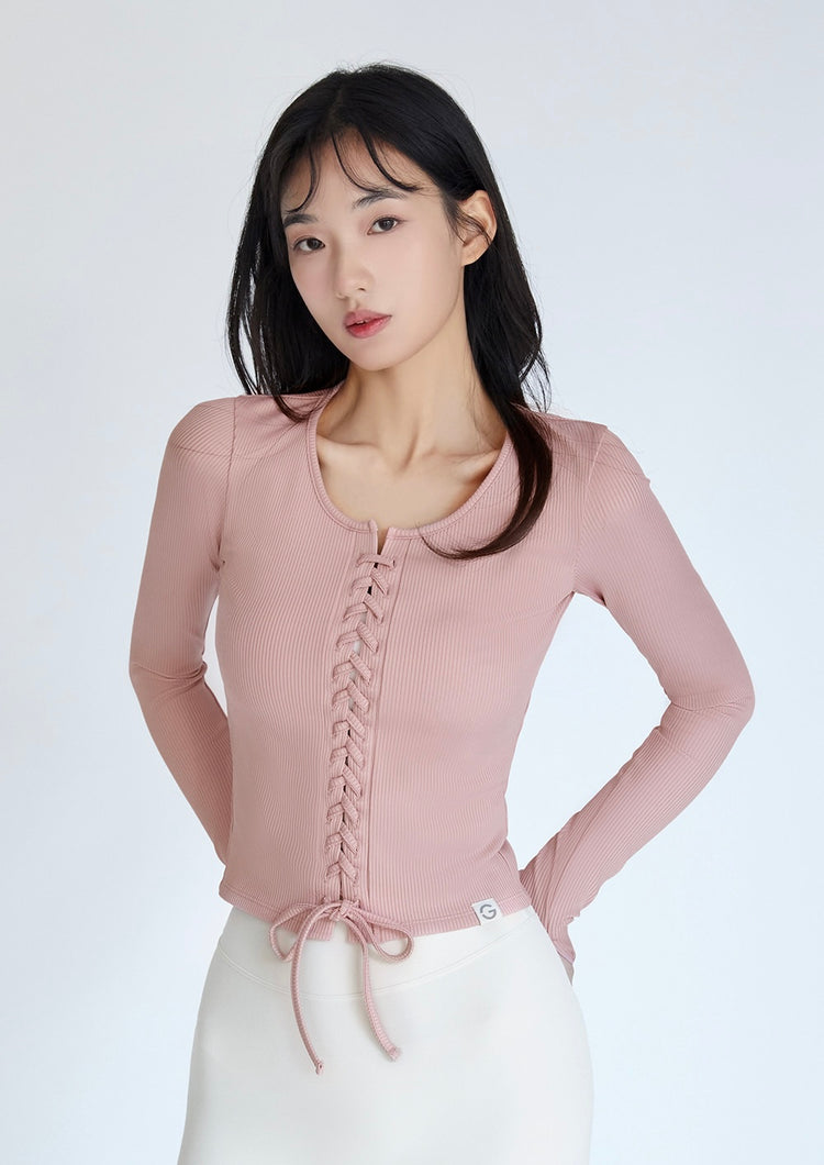 Grande Line El-touch Rib Corset Crop Long Sleeves