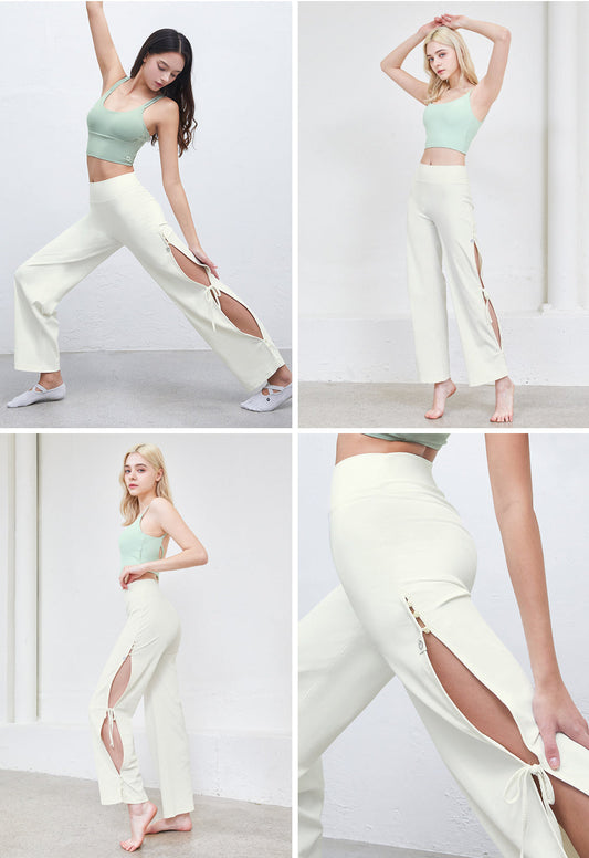 El-flex Rib Side Slit Wide Pants
