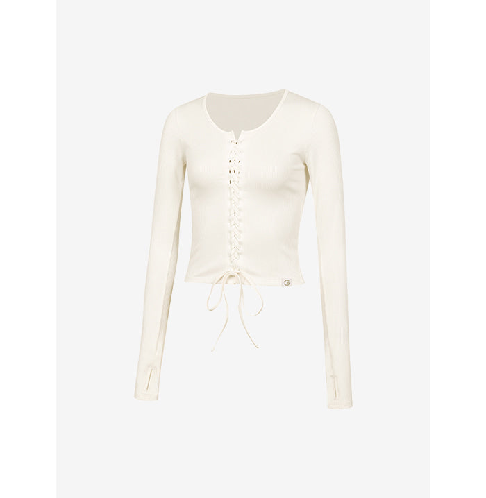 Grande Line El-touch Rib Corset Crop Long Sleeves