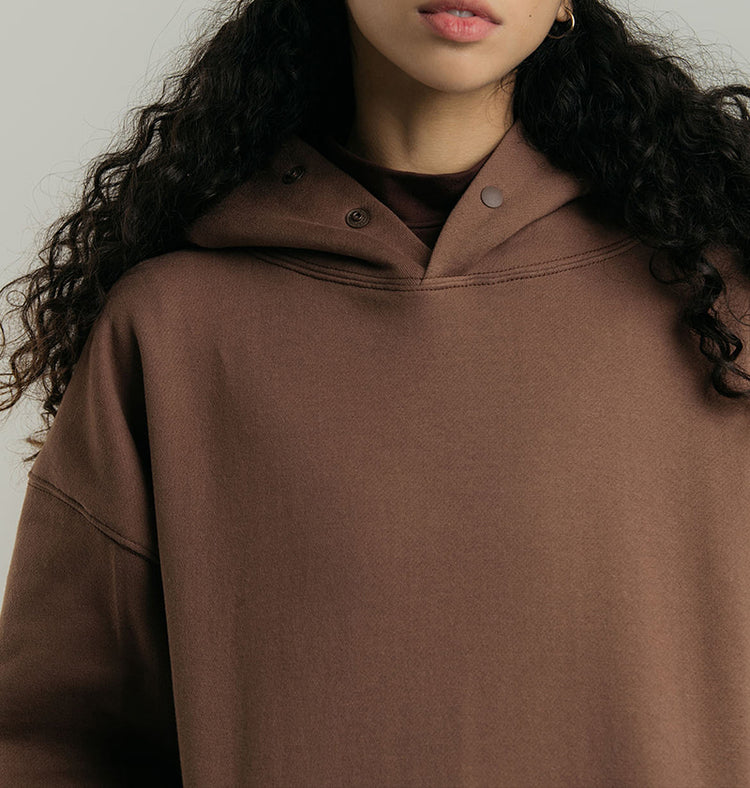 Conch Wear button point loose hoodie