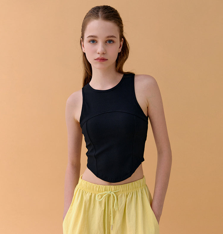 Conch Wear Solid Crop Sleeveless Bra Top