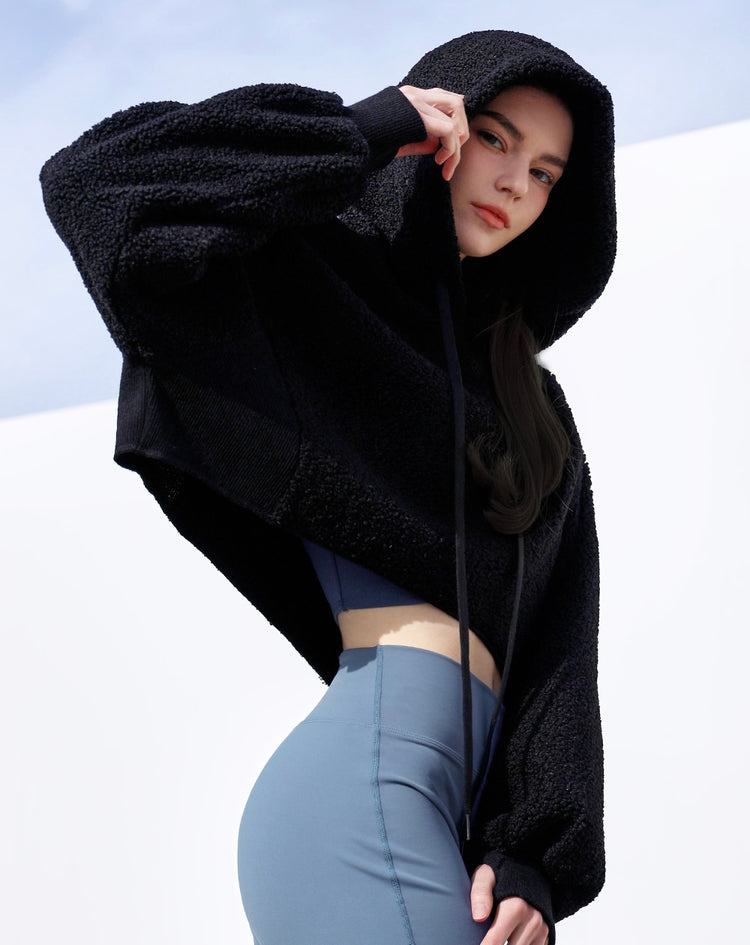 Grande Line Teddy Balloon Crop Hoodie Outer