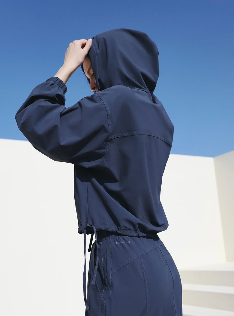 Grande Line El-stretch String Crop Hoodie