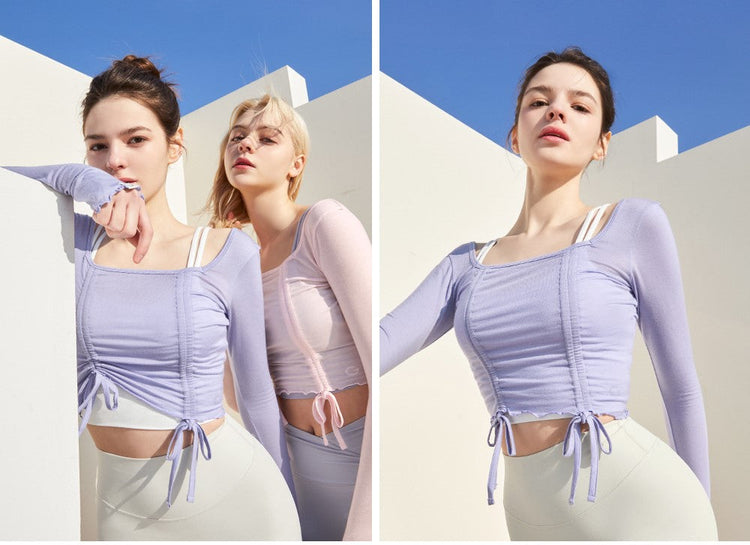 String Shirring Long Sleeves