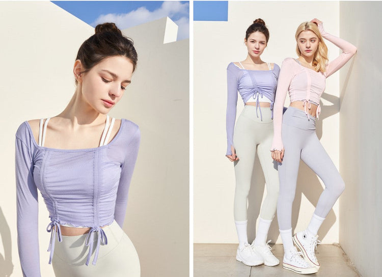 String Shirring Long Sleeves