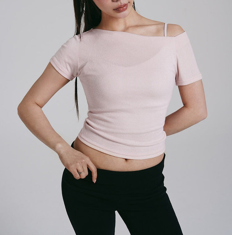 Unbalance Off-Shoulder Short Sleeve