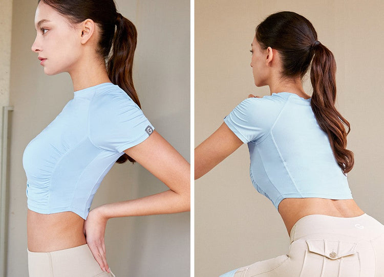 El-light Air Shirring Round Short Sleeves