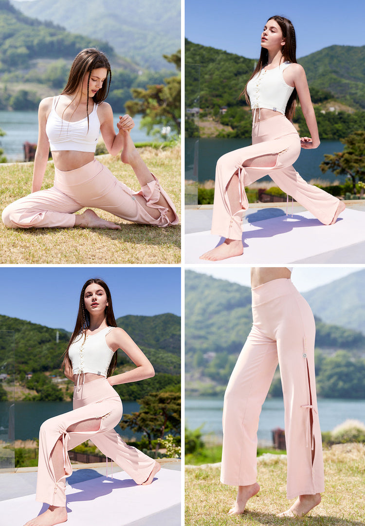 El-flex Rib Side Slit Wide Pants