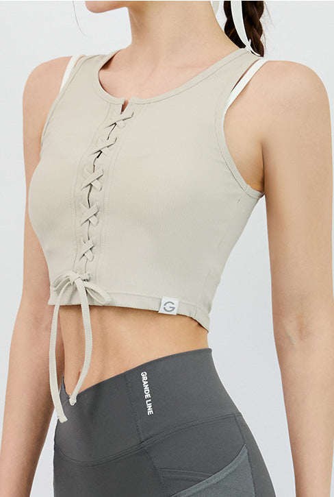 El-flex Rib Corset Crop Sleeveless