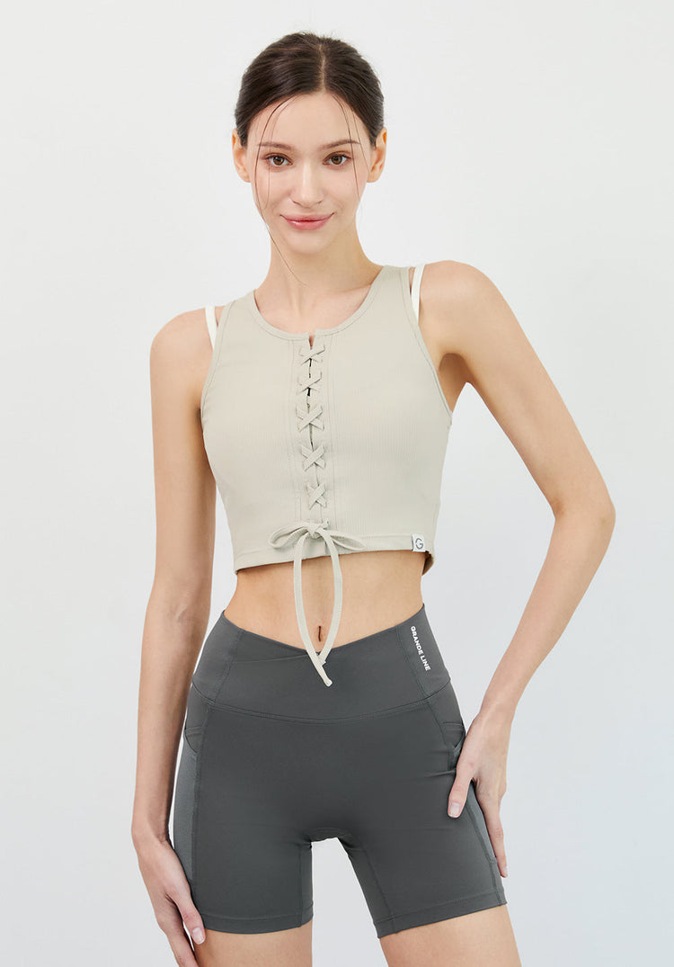 El-flex Rib Corset Crop Sleeveless