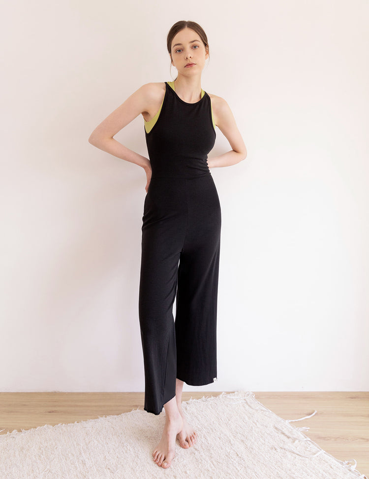 Conch Wear Volume Shirring Halter Jumpsuit