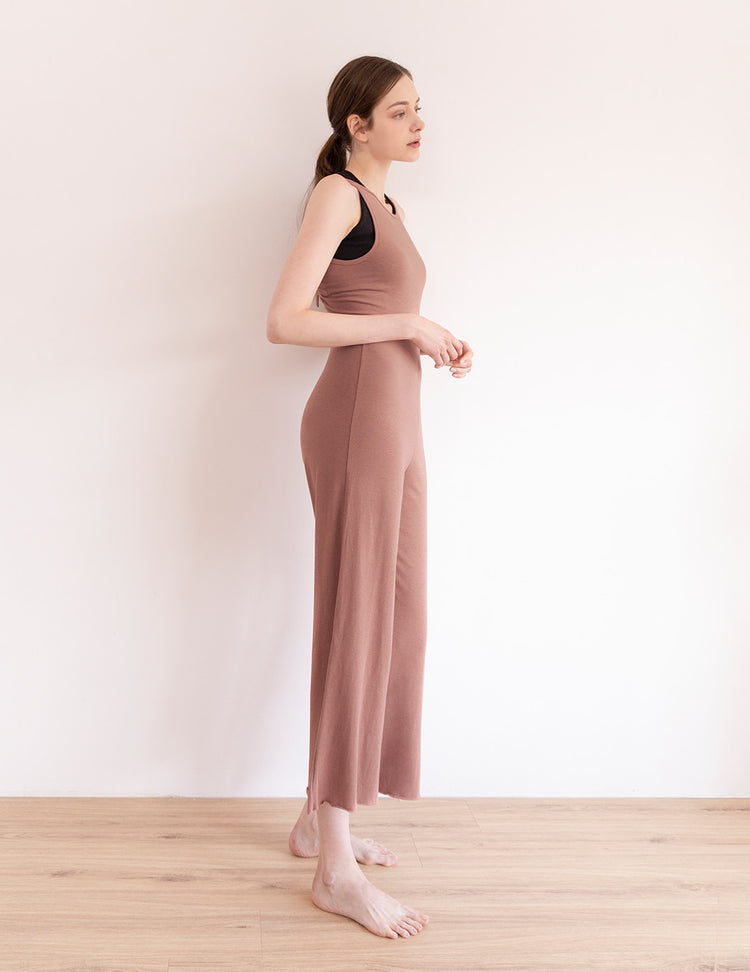 Conch Wear Volume Shirring Halter Jumpsuit