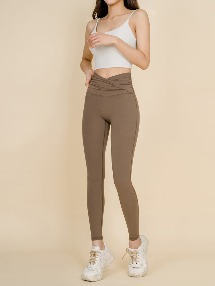 Grande Line -Best Seller Top 5- PT467 Cross shirring up leggings (Super high waist)